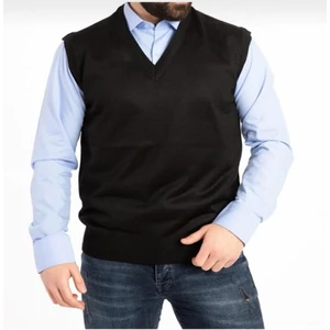 YHE Store Rkek V Yaka Ince Yün Triko Örgü Tüylenmez Baba Süveter