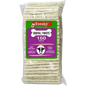Freshygrimbi Freshy Dental Twists - Beyaz Burgru Çubuk - 100'LÜ Megra Paket - 600 gram