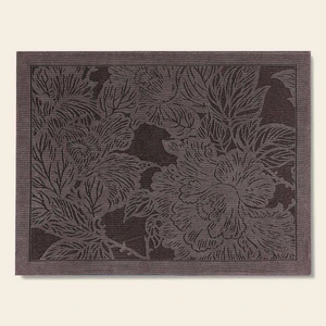 Floral Saf Pamuk Dekoratif Yıkamalı Halı 150X200 cm Kahve