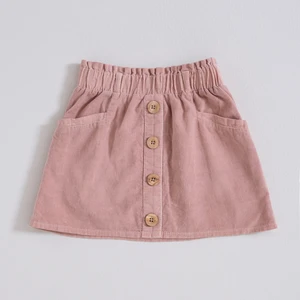 Nordic Düğmeli Etek Pudra