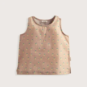 Pear Baskılı Kolsuz Tshirt Kahve
