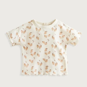 Picnic Kısa Kollu Baskılı Tshirt Ekru