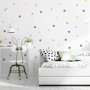 Polka Noktalar Duvar Sticker, Puantiye Mini Sticker, Puantiyeli Duvar Çıkartması, Çocuk Duvar Dekoru