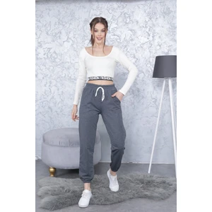Kadın Eşofman Altı Jogger Beli ve Paçası Lastikli
