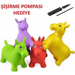 Şişme Zıp Zıp Hayvanlar Pilates Eşeği Oyuncak Pompa Dahil