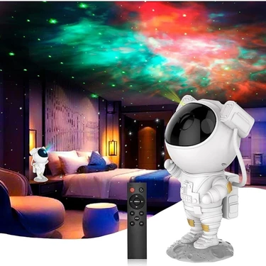 EC Shop Astroboy Lighting Yıldız Projektör Astronot Işıklı Galaksi Samanyolu Projeksiyon Gece