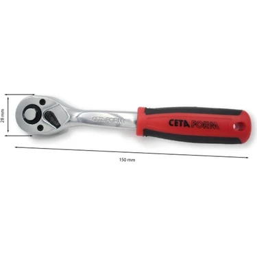 Ceta Form C01-14N 1/4'' Düğmeli Cırcır Kolu (Açılı