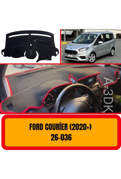 A3D Torpido Koruma Ford Courier ( 2020 + ) Büyük Ekran Ön Göğüs / Panel / Torpido Koruması - Kılıfı - Halısı