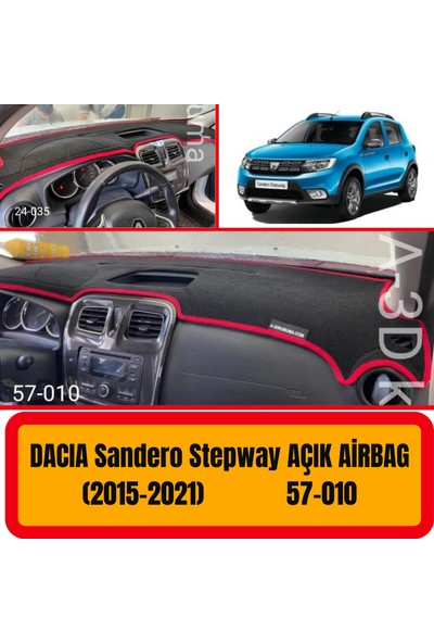 A3D Torpido Koruma Dacia Sandero Stepway 2015-2021 Ön Göğüs / Panel / Torpido Koruması - Kılıfı - Halısı