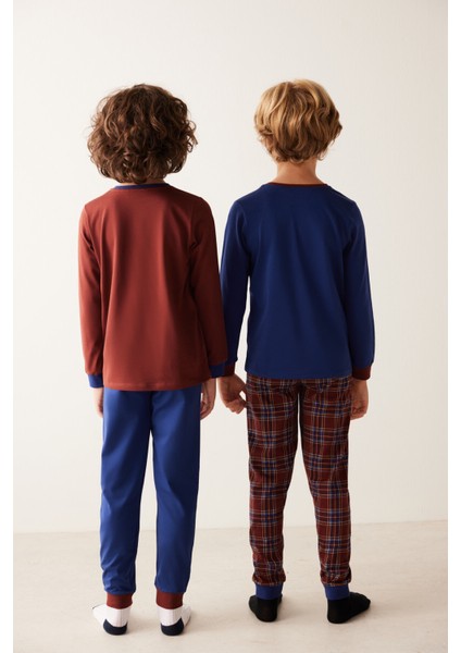 Çok Renkli Erkek Çocuk Ayıcık Desenli 2li Pijama Takımı