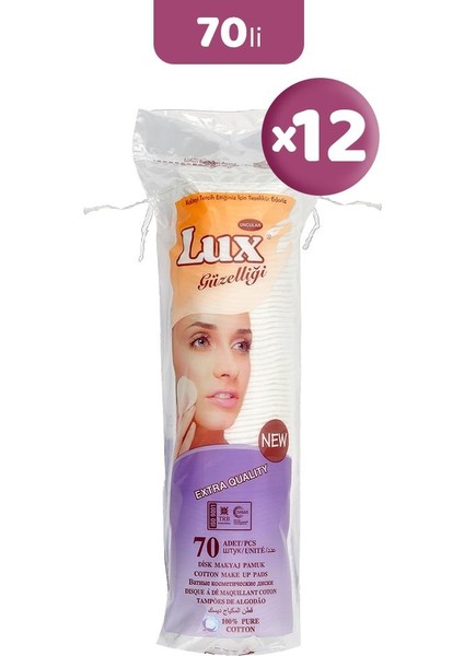 Disk Makyaj Pamuğu 70'li x 12