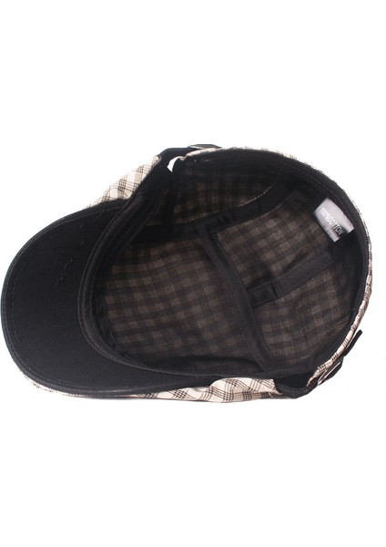 Ekose Kumaş Ördek Dil Kapağı Erkek Bere Retro Güneş Şapkası (Yurt Dışından) fiyatları