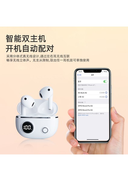 Oloey5 Renk Isteğe Bağlı Güç Göstergesi Bluetooth 5.0 Stereo Kablosuz Spor Kulaklığı (Yurt Dışından) indirimleri