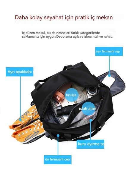 Çok Fonksiyonlu El Tipi Islak ve Kuru Ayırma Su Geçirmez Spor Fitness Bagaj Seyahat Çantası (Yurt Dışından)