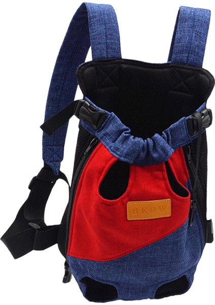 Pet Kedi Tyıcı Sırt Çantası Köpek Seyahat Çantası Omuz Kayışı Yürüyüş Için Tnabilir S Mavi Kırmızı (Yurt Dışından) modelleri