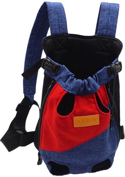 Pet Kedi Tyıcı Sırt Çantası Köpek Seyahat Çantası Omuz Kayışı Yürüyüş Için Tnabilir S Mavi Kırmızı (Yurt Dışından) indirimleri