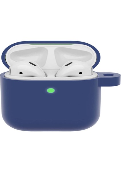 Apple Airpods Pro 1. Nesil Kılıf Mat Esnek Silikon Koruyucu Kılıf 360 Tam Koruma - Koyu Mavi