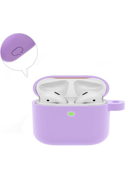 Apple Airpods Pro 1. Nesil Kılıf Mat Esnek Silikon Koruyucu Kılıf 360 Tam Koruma - Mor