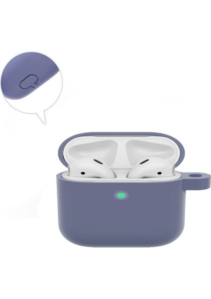 Apple Airpods Pro 1. Nesil Kılıf Mat Esnek Silikon Koruyucu Kılıf 360 Tam Koruma - Lavanta