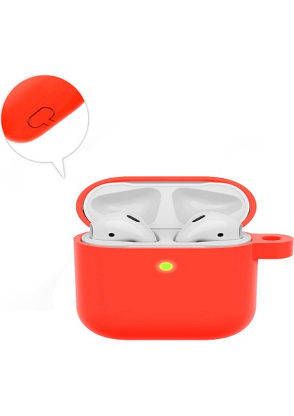 Apple Airpods Pro 1. Nesil Kılıf Mat Esnek Silikon Koruyucu Kılıf 360 Tam Koruma - Kırmızı