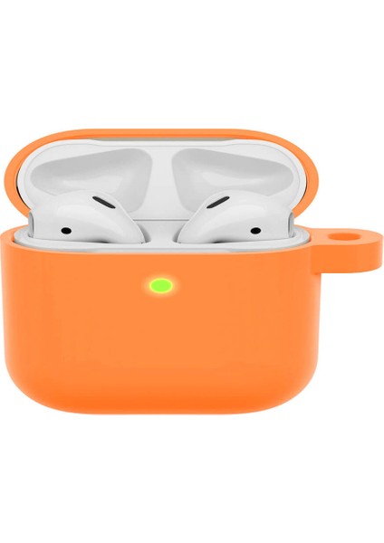 Apple Airpods Pro 1. Nesil Kılıf Mat Esnek Silikon Koruyucu Kılıf 360 Tam Koruma - Turuncu