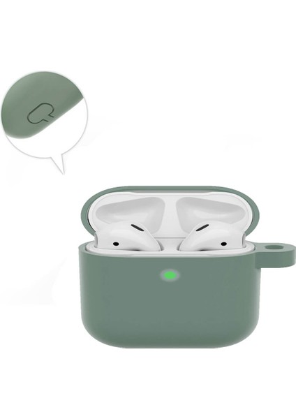 Apple Airpods Pro 1. Nesil Kılıf Mat Esnek Silikon Koruyucu Kılıf 360 Tam Koruma - Yeşil