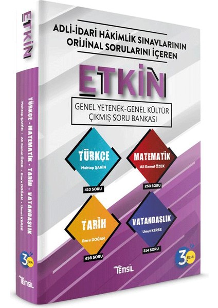 Etkin Genel Kültür Genel Yetenek Çıkmış Soru Bankası