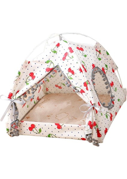 Cat House Dog House Portable Evcil Yatak Kedi Kulübesi Mağarası Köpekler Köpek Yavru Seyahat Kiraz (Yurt Dışından)
