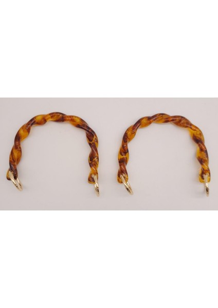 13 cm Burgu Model Kehribar Renk Yaylı Halkalı Akrilik Çanta Sapı modelleri