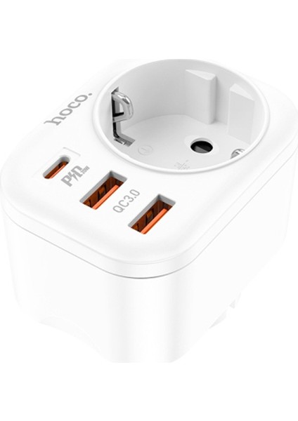 Hoco Ns3 Multifonksiyonel Type-C + 2 USB + 240V Mega Hızlı Şarj Adaptörü Priz fiyatları