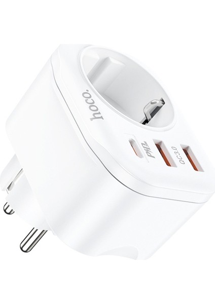 Hoco Ns3 Multifonksiyonel Type-C + 2 USB + 240V Mega Hızlı Şarj Adaptörü Priz modelleri