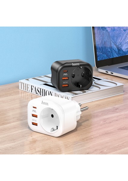 Hoco Ns3 Multifonksiyonel Type-C + 2 USB + 240V Mega Hızlı Şarj Adaptörü Priz fırsatları