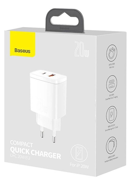 Compact 20W USB + Type-C Çıkışlı Qc3.0 Hızlı Şarj Başlığı Şarj Aleti indirimleri