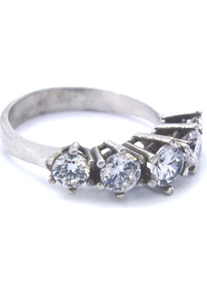 925 Ayar Gümüş Zirkon Baget Taşlı 5 Taş Kadın Yüzük GKY-110 fiyatları