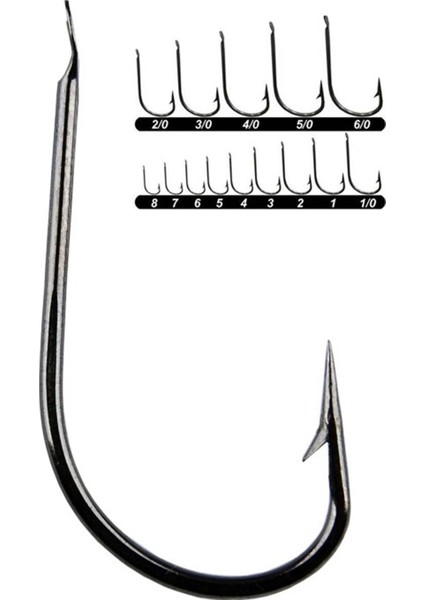 1403 Kısa Pala Dövme Olta Iğnesi 100'LÜ Kutu Black Nikel