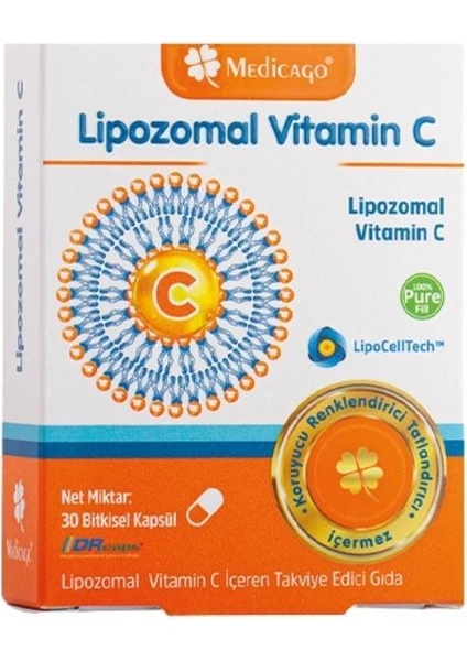 Medicago Lipozomal Vitamin C Içeren Takviye Edici Gıda 30 Bitkisel Kapsül