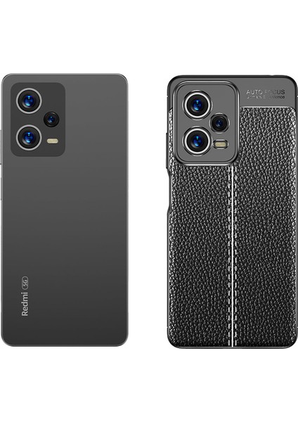 Xiaomi Redmi Note 12 5g Deri Desenli Niss Dikiş Tasarımlı Darbe Dirençli Silikon Kılıf