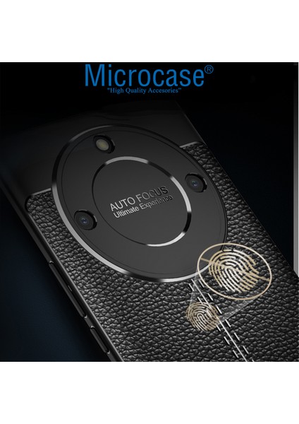 Honor X9A 5g Leather Serisi Deri Efekt Silikon Kılıf - Siyah AL3337 modelleri