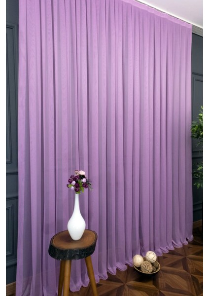 Taç Lila Düz Renk, 1/3 Sık Pile Tül Perde Tek Kanat - 100 x 270 cm indirimleri