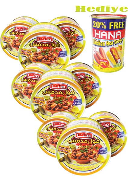 Bakla Konservesi 400 gr x 9 Adet+ Hana Chicken Hot Dog 400 gr fiyatları