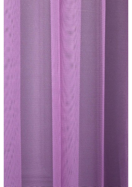 Taç Lila Düz Renk, 1/2,5 Normal Pile Tül Perde Tek Kanat - 100 x 200 cm