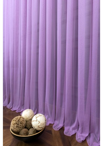 Taç Lila Düz Renk, 1/2,5 Normal Pile Tül Perde Tek Kanat - 100 x 200 cm fırsatları