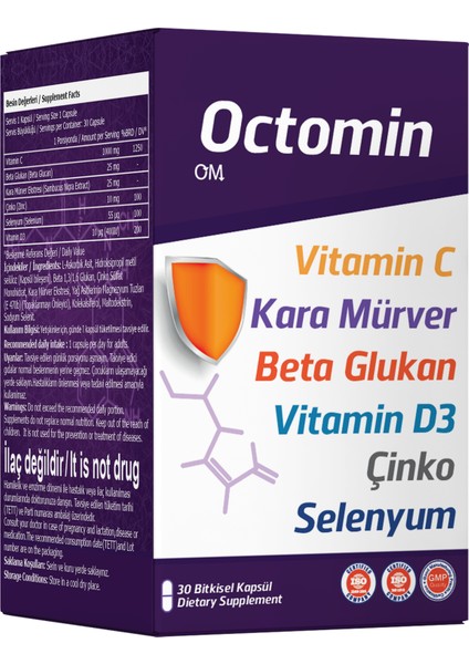 - Vitamin C, Betaglukan, Kara Mürver, Vitamin D, Selenyum, Çinko