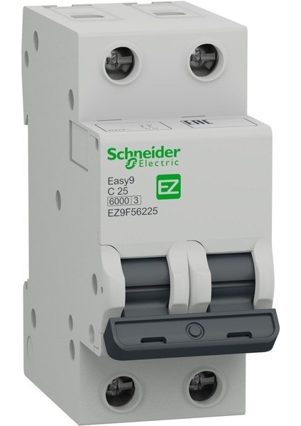 EZ9F56225 Schneider Otomatik Sigorta - 25 Amper, 2 Kutup , 6ka, C Eğrisi - Easy