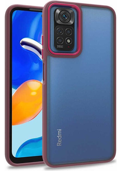 Xiaomi Redmi Note 12 Pro 4g Kılıf Flora Sert Silikon Arkası Cam Şeffaf Kırmızı