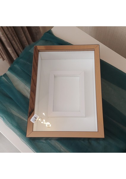 25X35 cm Bronz Pleksi Kaplı Yatay Fotoğraf Alanlı Model Tasarım Gül Kutusu Anı Çerçevesi! Isimsiz Ledli!