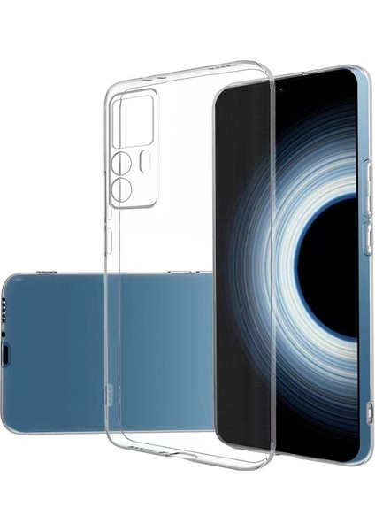 Xiaomi 12T Kılıf Süper Silikon Lüx Kamera Korumalı Şeffaf+Nano Glass