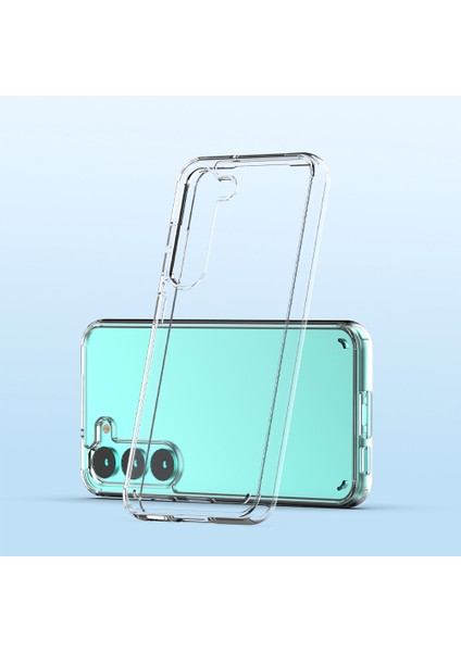Samsung Galaxy S23 Plus Kılıf Coss Şeffaf Sert Silikon+Full Ekran Koruyucu Renksiz