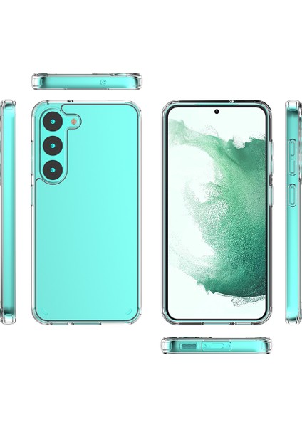 Samsung Galaxy S23 Plus Kılıf Coss Şeffaf Sert Silikon+Full Ekran Koruyucu Renksiz