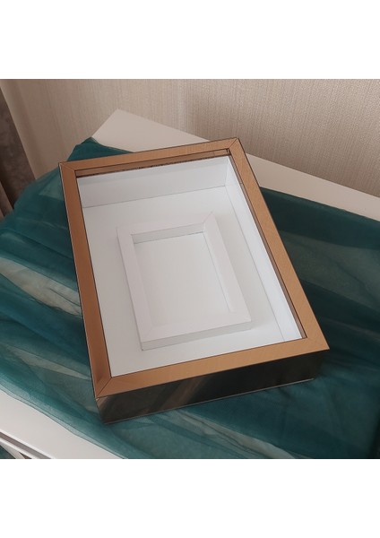 25X35 cm Bronz Pleksi Kaplı Fotoğraf Alanlı Model Tasarım Gül Kutusu Anı Çerçevesi! Ayna Çerçeve! Ledli